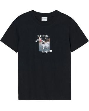 Closed Camiseta con perro estampado - Negro