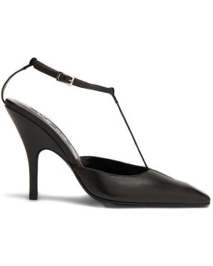 BY FAR Tara Square-Toe Court Shoes - White
