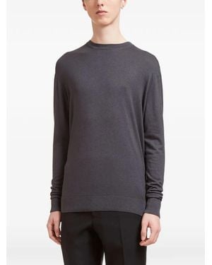 Aiezen Crew-Neck Fine-Weave Jumper - Grey