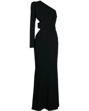 Elie Saab ワンショルダー カットアウト マキシドレス - ブラック