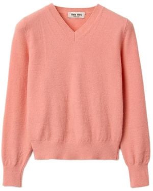 Miu Miu Cárdigan Con Cuello En V - Rosa