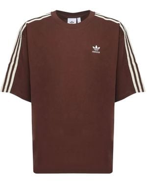 adidas Three-Stripe T-Shirt - Brown