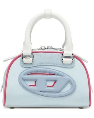 DIESEL 1Dr Dome-Colour-Block Small Bowling Bag - Blue