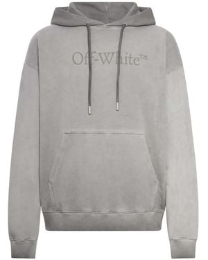Off-White c/o Virgil Abloh Logo-Print Hoodie - Grey