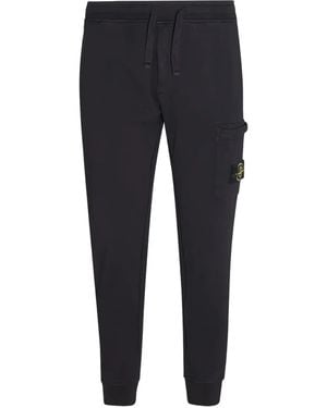 Stone Island Patch-Pocket Drawstring Trousers - Blue