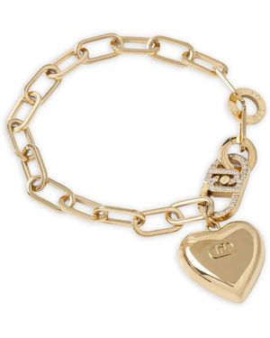 Liu Jo Heart-Charm Link-Chain Bracelet - Metallic