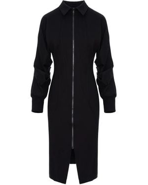 Hamza Zip Long-Sleeved Dress - Black