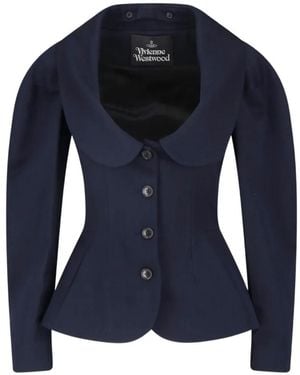 Vivienne Westwood Buckle-Detail Fitted Jacket - Blue