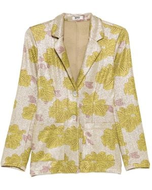 Siyu Blazer À Imprimé Fleuri Rosella - Métallisé