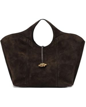 Gianni Chiarini Large Infinity Suede Tote Bag - Black