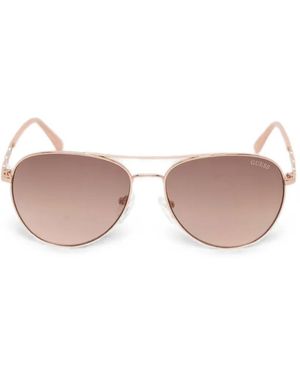 GUESS EYEWEAR Embellished Geoametric-Frame Sunglasses - Pink