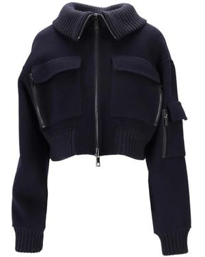 P.A.R.O.S.H. Giubbotto Jacke mit Reißverschlusstaschen - Blau