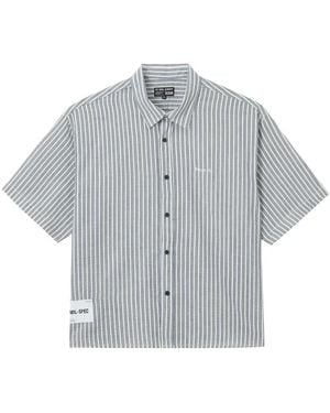 Izzue Striped Button-Fastening Shirt - Grey