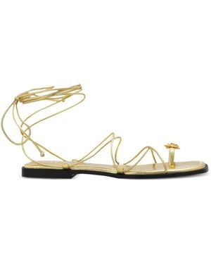 NODALETO Leather Sandals - White