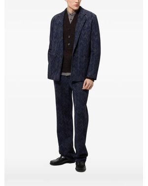 Missoni Cotton And Viscose Zigzag Blazer - Blue