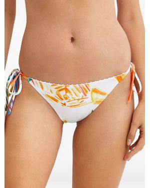 Charo Ruiz Marisa Abstract-Print Bikini Bottoms - Orange