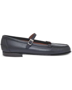 Sebago Buckle-Strap Whipstitch Ballet Flats - White