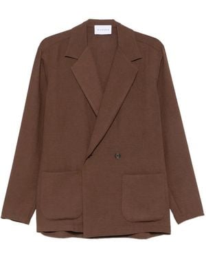 MARSĒM Double-Breasted Notch-Lapel Blazer - Brown