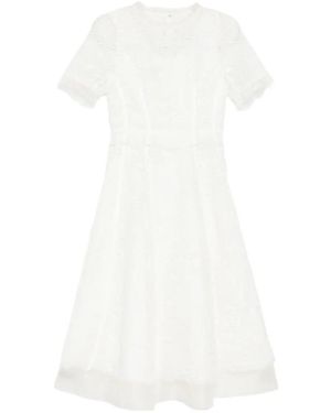 Shiatzy Chen Lace Midi Dress - White