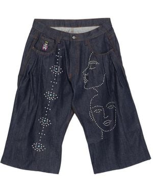 Kidsuper Stud-Embellishment Denim Shorts - Blue
