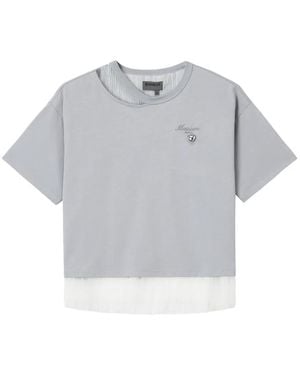Musium Div. Layered Pleated-Trim T-Shirt - Gray