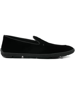 Giorgio Armani Slip-On-Sneakers Aus Samt - Schwarz