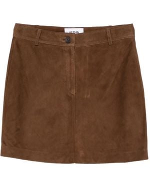 Alpha Studio Gonna Suede Mini Skirt - Brown