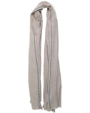 Comme des Garçons X William Welstead Contrast-Stitch Frayed Scarf - White