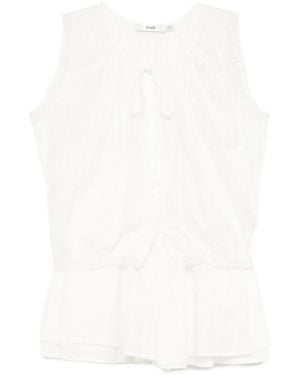 B+ AB Sleeveless Top And Skirt Set - White