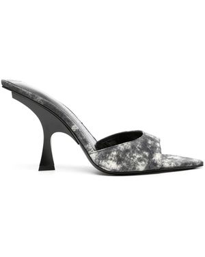 The Attico 100Mm Bleached-Effect Pointed-Toe Sandals - Metallic