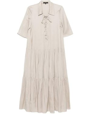 Barbara Bui Tiered Lace-Up Midi Dress - White