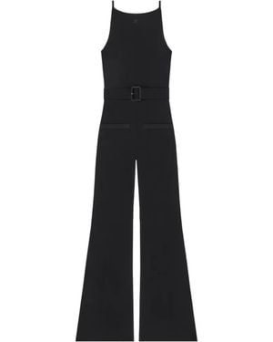 Courreges Gestrickter Jumpsuit Mit Gürtel - Schwarz