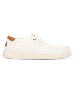 HEYDUDE Canvas Boat Shoes - Natural