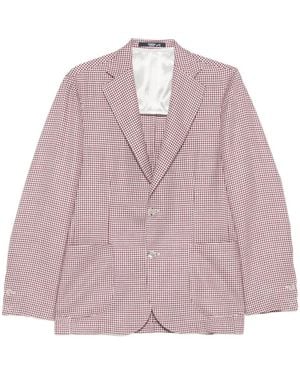 Barba Napoli Houndstooth-Pattern Blazer - Pink