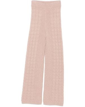 Agnona Cable-Knit Pants - Pink