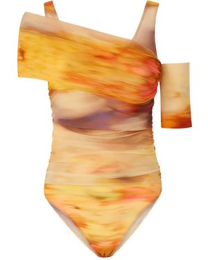 PINKO Abstract-Print Bodysuit - Orange