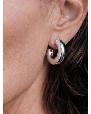 Neeka Studios Orecchini A Cerchio Chunky Medi - Bianco