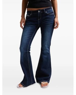 Juicy Couture Diamanté-Embellished Low-Rise Flared Jeans - Blue