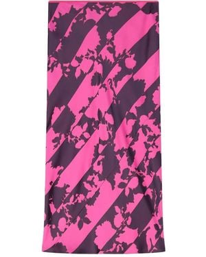 Dries Van Noten Printed Midi Skirt - Pink