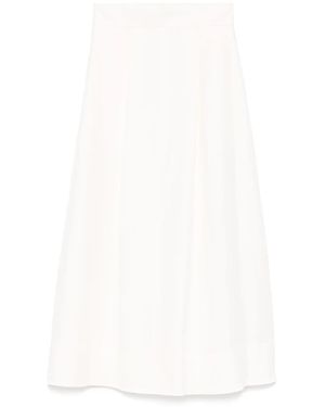 P.A.R.O.S.H. Slub Texture Midi Skirt - White