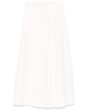P.A.R.O.S.H. Slub Texture Midi Skirt - White