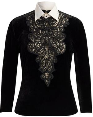 Ralph Lauren Beaded-Embellishment Top - Black