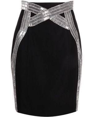Balmain Sequin-Embellished Pencil Skirt - Black