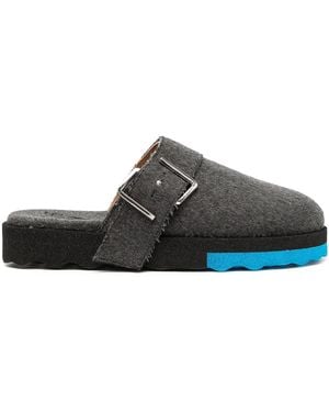 Off-White c/o Virgil Abloh Buckle-Detail Felted Slippers - Grey