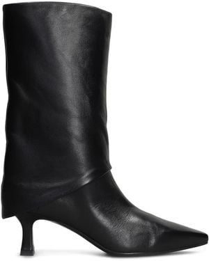 Julie Dee 80Mm Leather Boots - Black