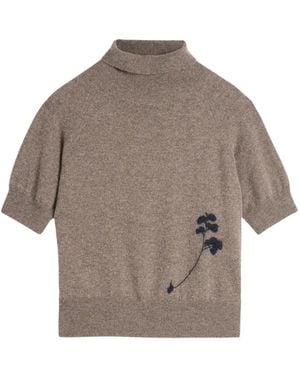 Zanone Embroidered High-Neck Sweater - Grey