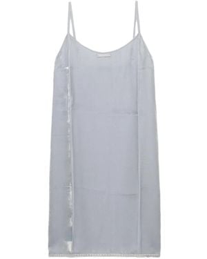 Prada Flared Spaghetti-Straps Slip Dress - Grey