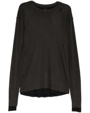 Thom Krom Distressed Layered-Effect T-Shirt - Black