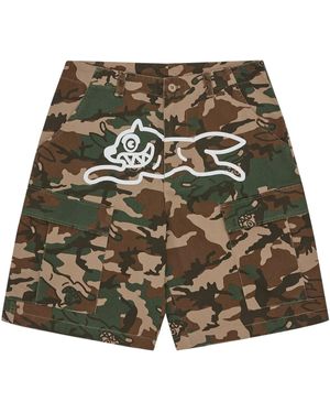 ICECREAM Camouflage-Print Shorts - Green