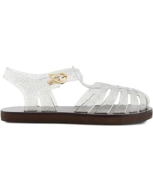 Ancient Greek Sandals Homeria Glitter-Embellished Sandals - White